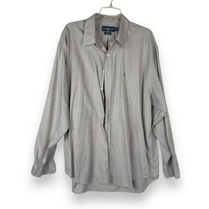 Ralph Lauren‎ Blake Big and Tall Shirt Mens Size XXL Gray Check Button Preppy